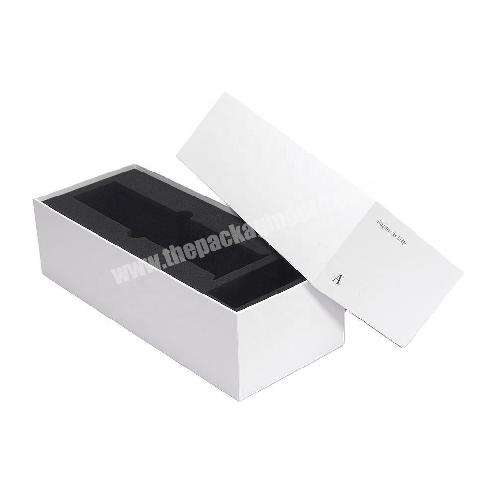Wholesale Custom White Luxury Matt UV Logo Base and Lid Electronics Wine Packaging Cardboard Gift Box With Foam Insert