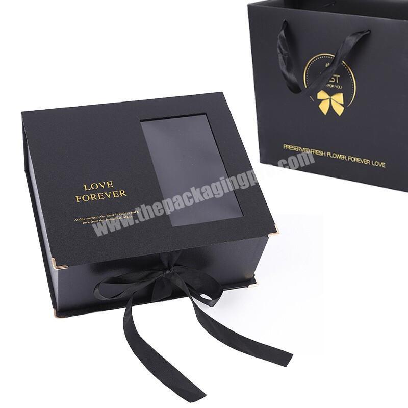 Wholesale Customization Size Logo Printed Chakra Rose Flower Candle Gift Boxes Custom Packing Box Black With Black Ribbon