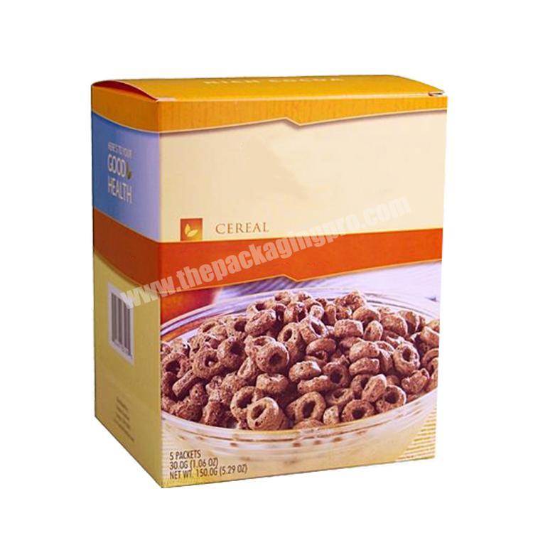 Wholesale customize print  paper food nutritional boxes breakfast cereal packaging boxes