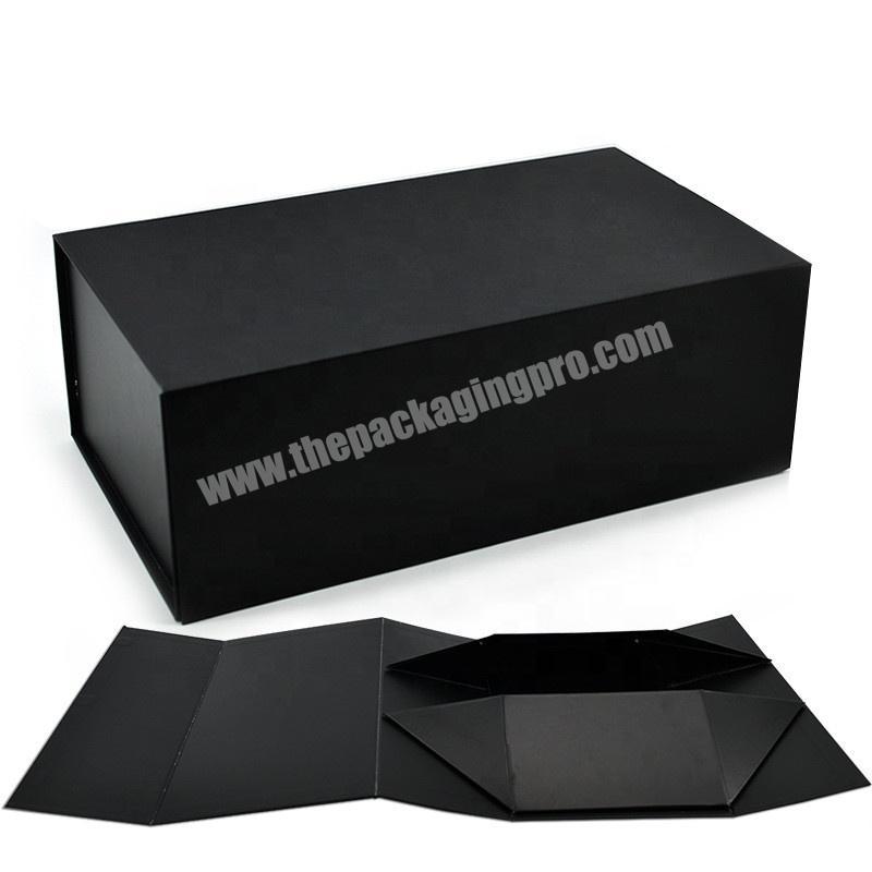 wholesale customized black cheap boxes folding magnetic packaging gift box