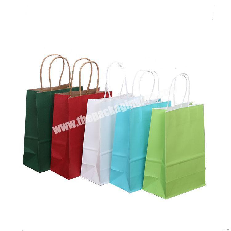 Wholesale Customized  Eco friendly Brown Kraft Shopping Paper Hand Bags With Handle And Logo