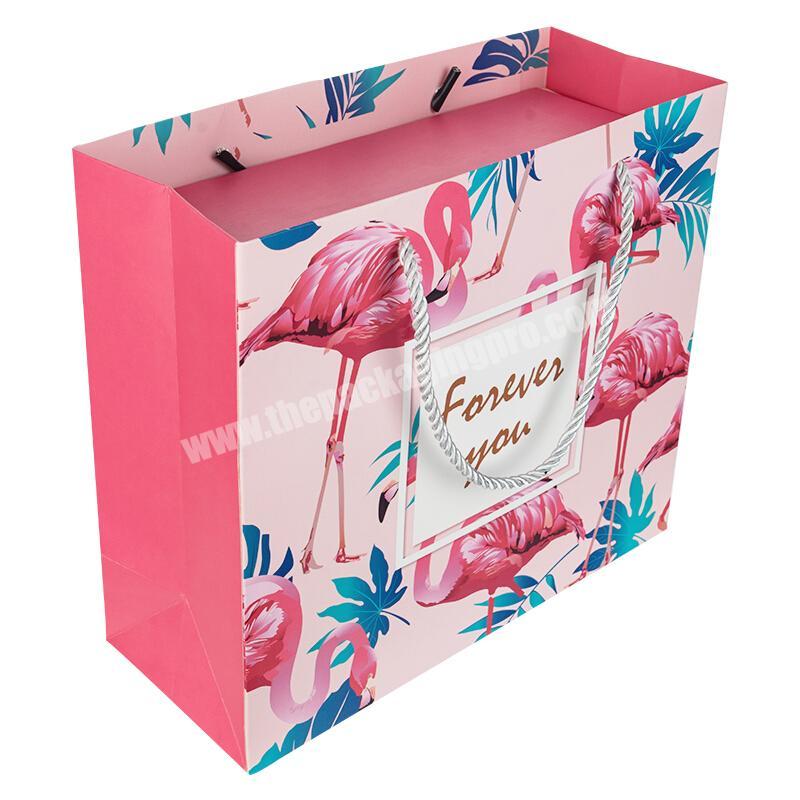 Wholesale Customized Logo Rigid Cardboard Pink Flamingo Printed Gift Packaging Box with Lid Cover