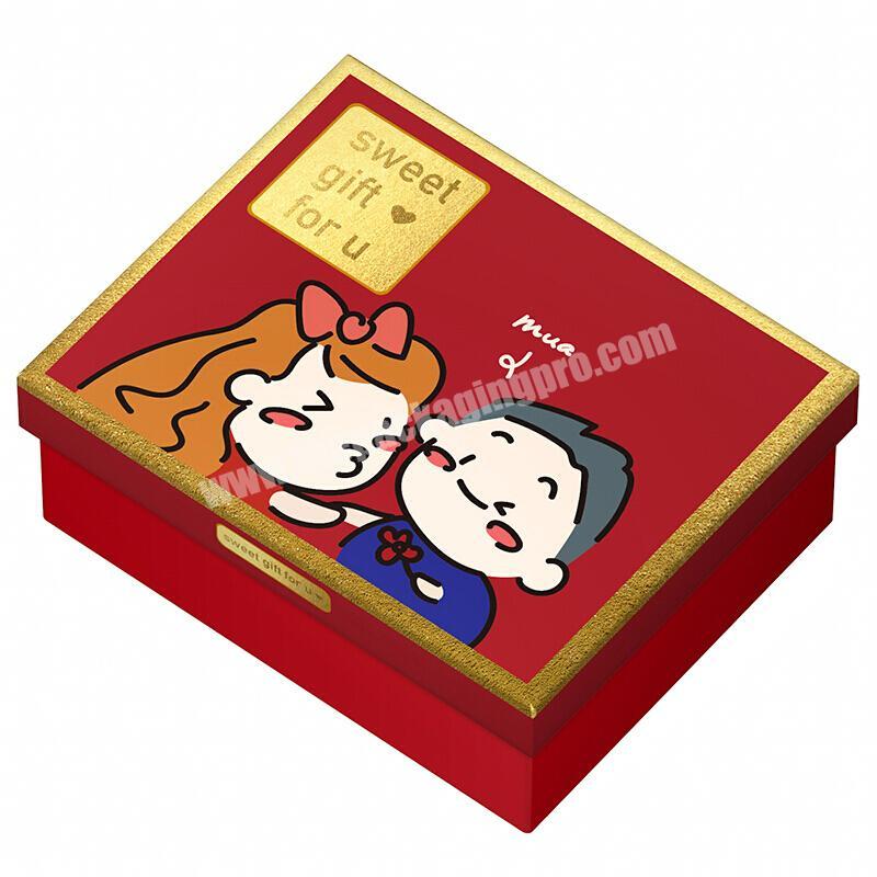 Wholesale Cute Small Valentine Custom Design Gift Packaging Box for Candles  Perfume  Lipstick with Foam and Shreded Raffia