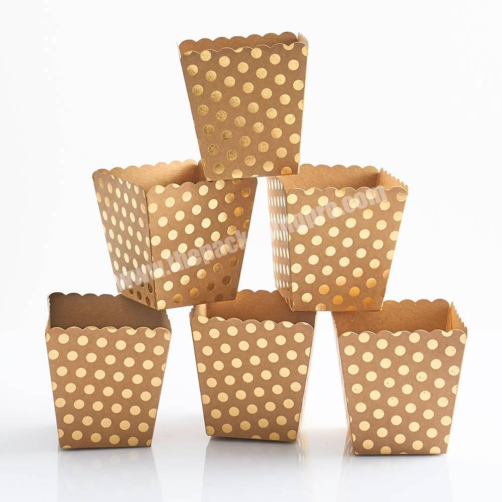 Wholesale disposable recycled brown kraft paper wrapping popcorn buckets box