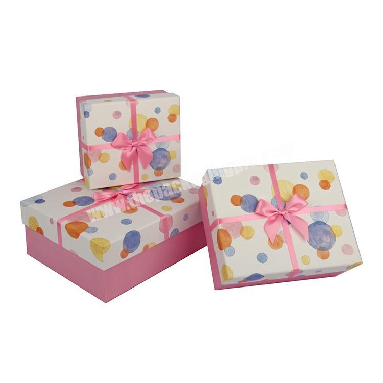 Wholesale Dot Printing Rectangle Lid and Base Boxes with Customized Logo