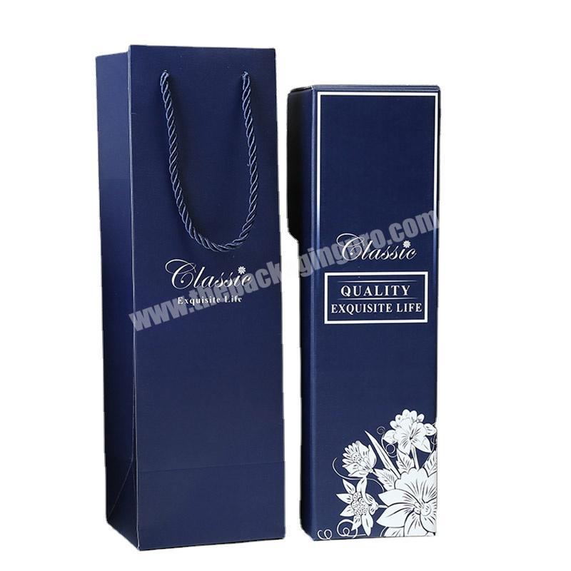 Wholesale Eco-friendly Folding Corrugated Packaging Boxes Wine Bottle Cardboard Box Bag with Customized Logo Printed