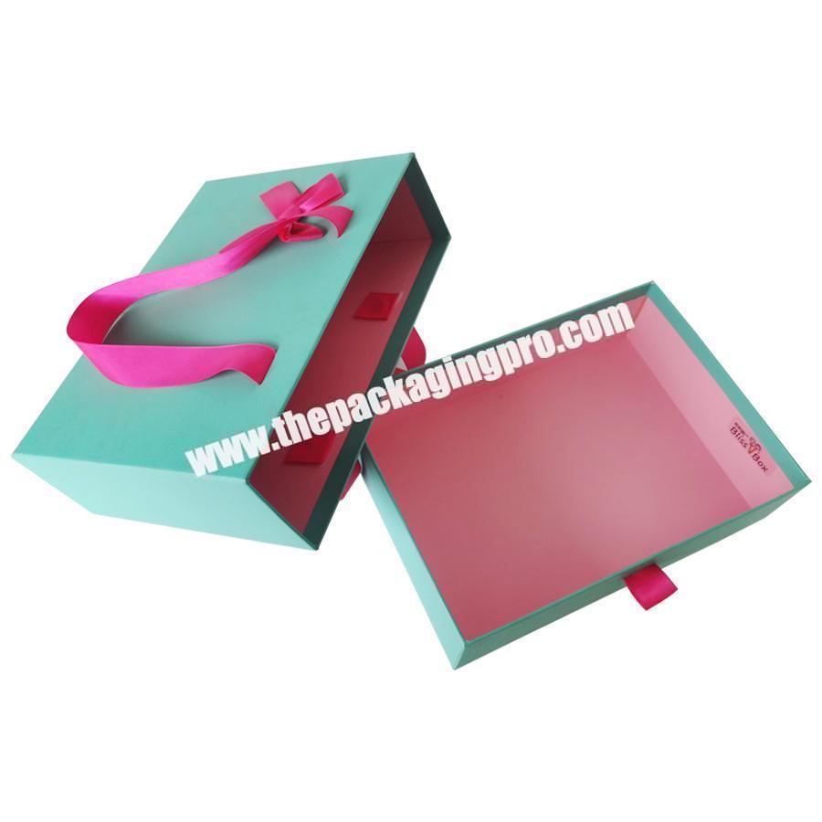 Wholesale elegant drawer paper box with Ribbon