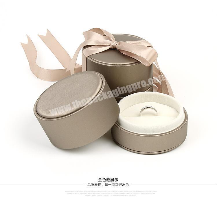Wholesale elegant Jewelry Packaging Ring Earrings suede ring box with logo