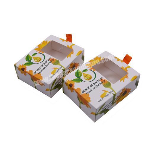 Wholesale Empty Soap Box Packaging Cosmetics Full Color Printing Home Made Soap Drawer Paper Box Custom with Window for Bottle
