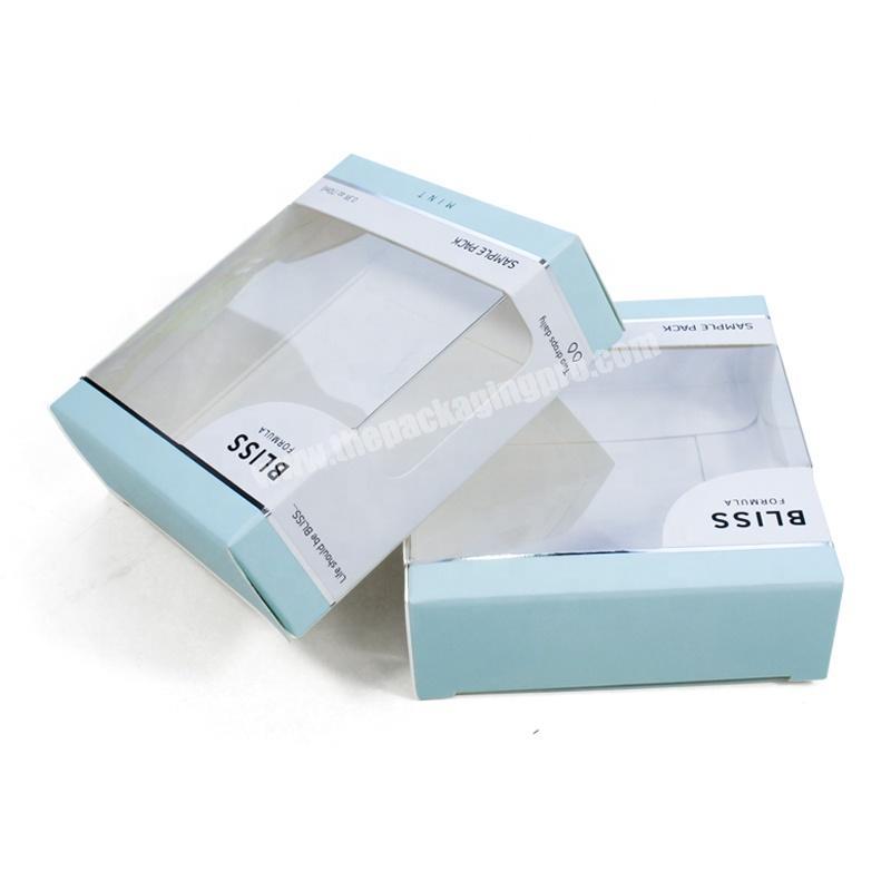 Wholesale Eye Care Cosmetic Box Window Box Packaging With Silver Foil Stamped Custom Logo