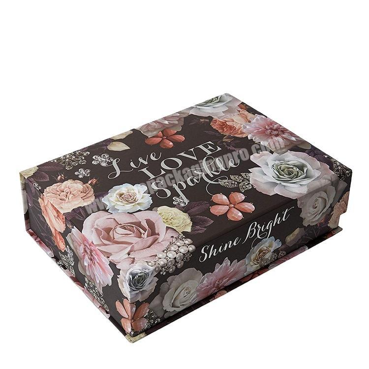 Wholesale Factory OEM A3 A4 A5 size  mystery luxury gift box wedding gift box with floral pattern