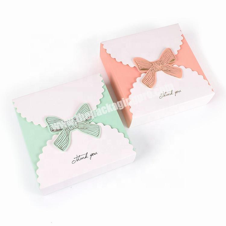 Wholesale Fancy Bowknot Small Paper Folding Box Handmade Soap Snack Box