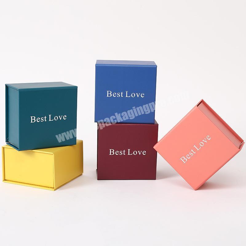 Wholesale Fancy Customized Logo Printed Rigid Small Magnetic Folding Jewelry Gift Packing Box with Foam Insert