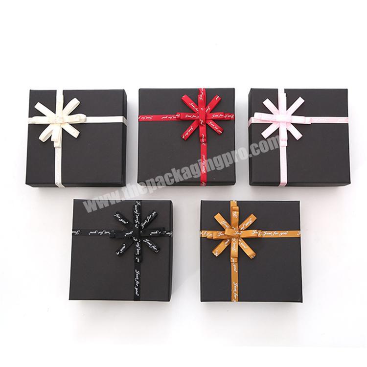 Black Gift Boxes with Lids - Nesting Gift Boxes for Christmas Presents - Luxury Gift Boxes with Ribbon Bow -Wrapped Gift Box for Christmas