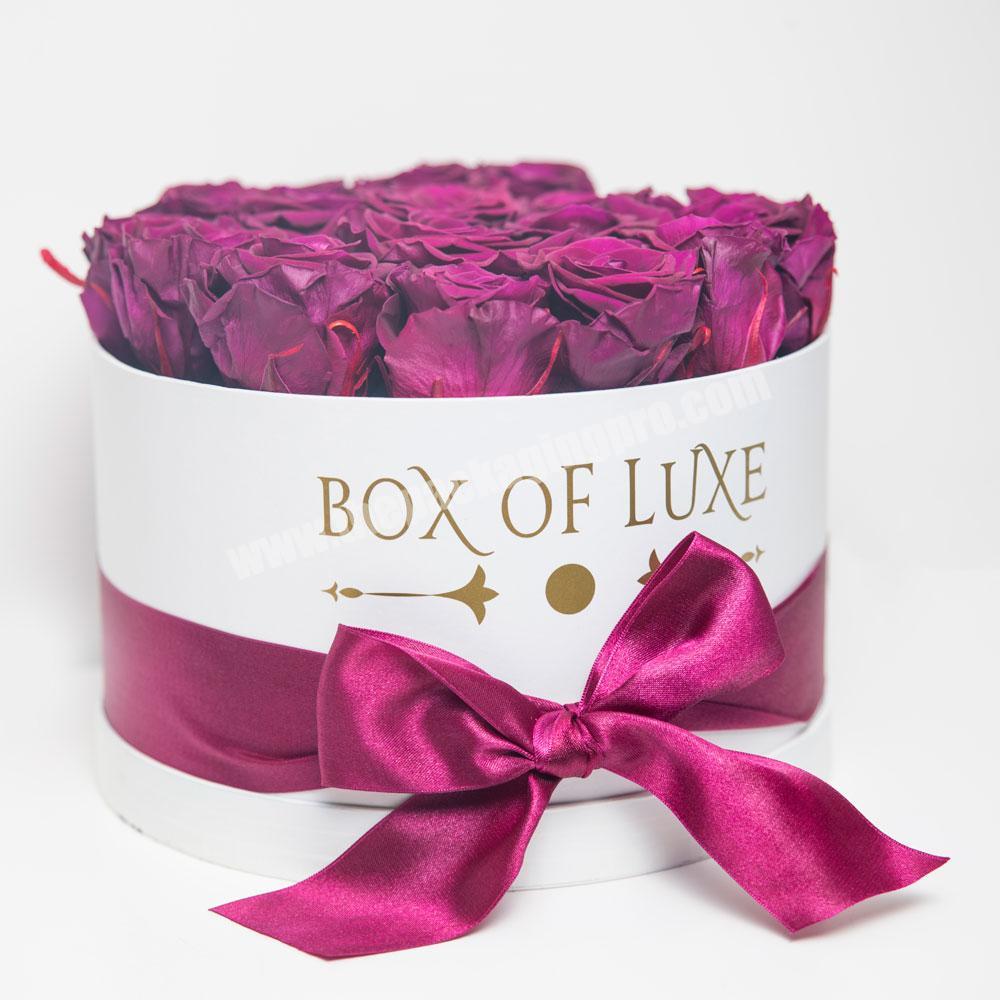 Wholesale Flower Shipping Hat Boxes Packaging Luxury Rose Flower Round Gift Boxes