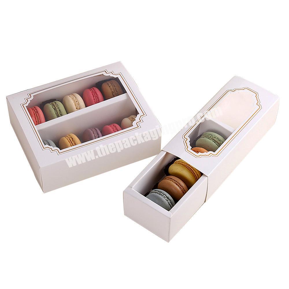 wholesale foldable cookie paper macaron packaging pastry boxes with window