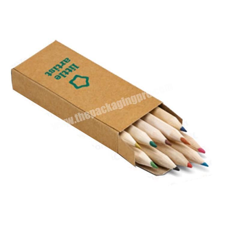 Wholesale foldable mini coloured  kraft pencil packaging box