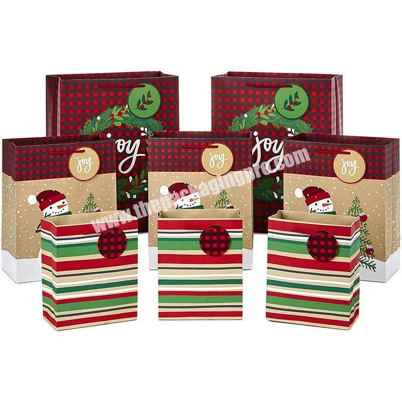 Wholesale for Christmas gift kraft paper bag with handle
