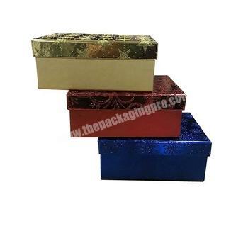 wholesale gold fancy paper high quality gift colorful gold red blue glittering foil cosmetic packaging cardboard box