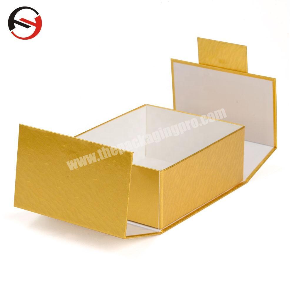 Wholesale Gold Paper Snapshut Packing Box Rigid Magnetic Flip Open Top ...