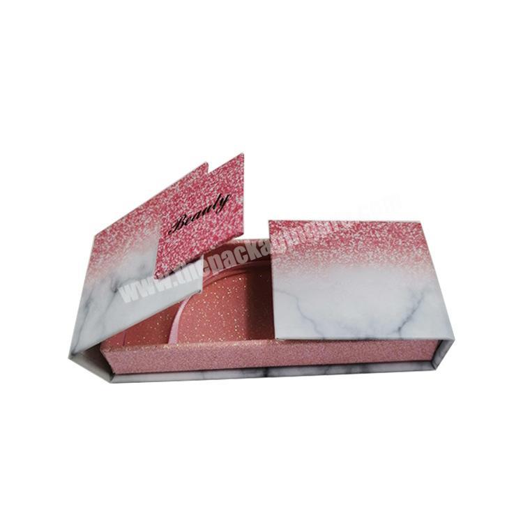 Wholesale Good Quality Double Side Open Boxes With Magnetic Brush Fake Eyelashes Nail Accessories Custom Small Box Packing