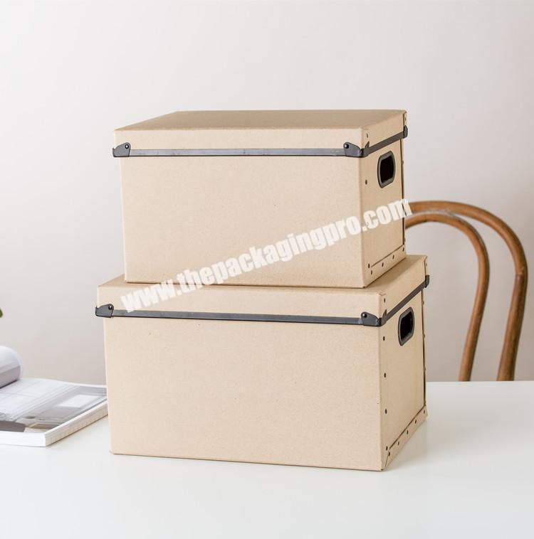 Wholesale good quality home goods organizer brown rectangle paper toy shoe storage box