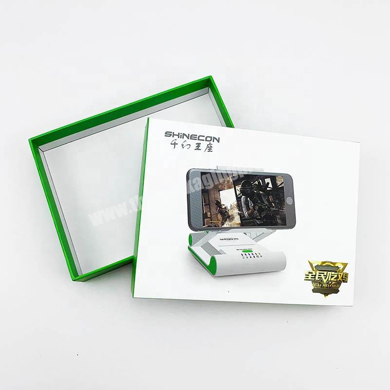 Wholesale High Quality Art Paper Printed Phone Holder Charger Packaging Gift Box With Lid