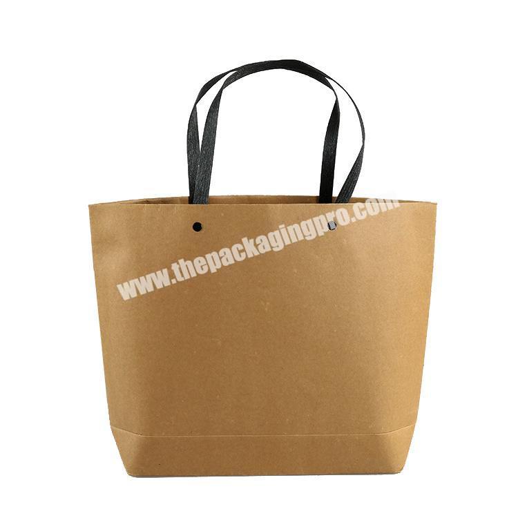 Wholesale High Quality Customized  Eco-friendly Kraft Paper Shopping  Bag With Handle Tote Take Away Bag