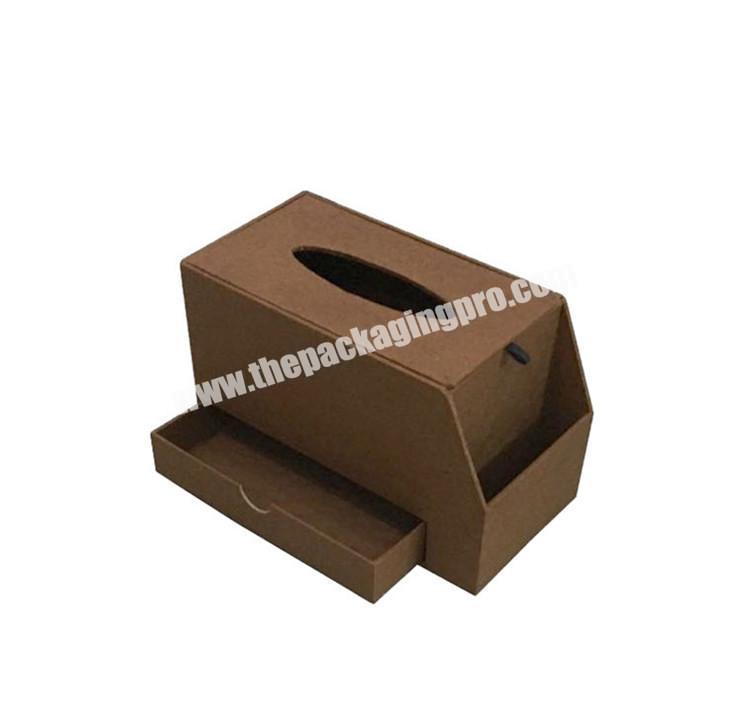 Wholesale high quality home hotel used brown cardboard desktop cover tissue box for sale