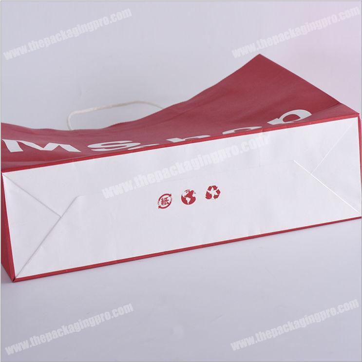 wholesale high quality printed kraft paper bag with handles