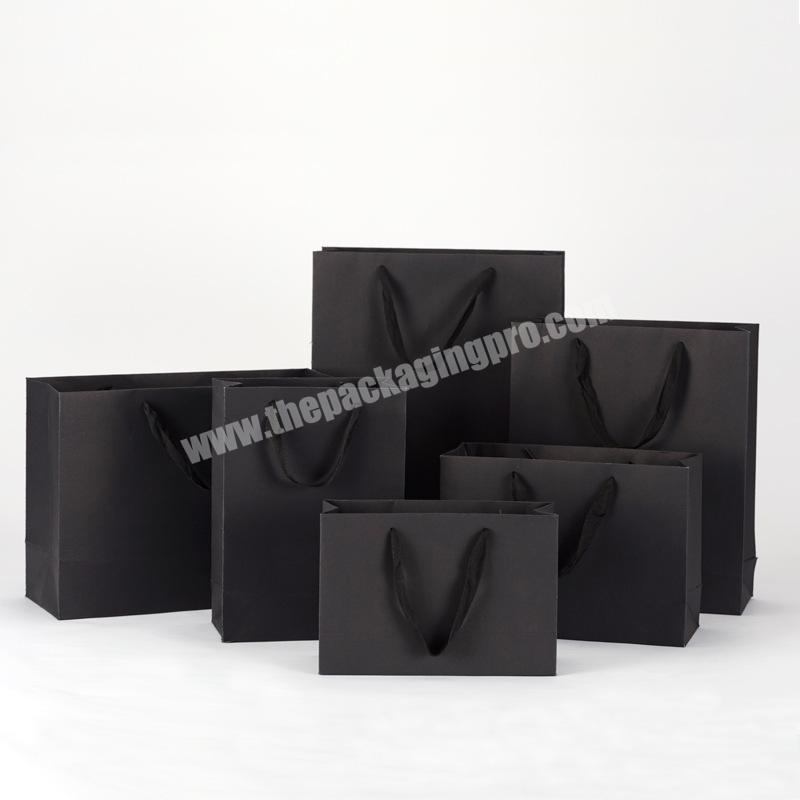 Wholesale hot sale cheaper black custom logo paper bag packaging