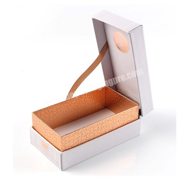 Wholesale hot sale custom cardboard with ribbon jewelry gift gold box