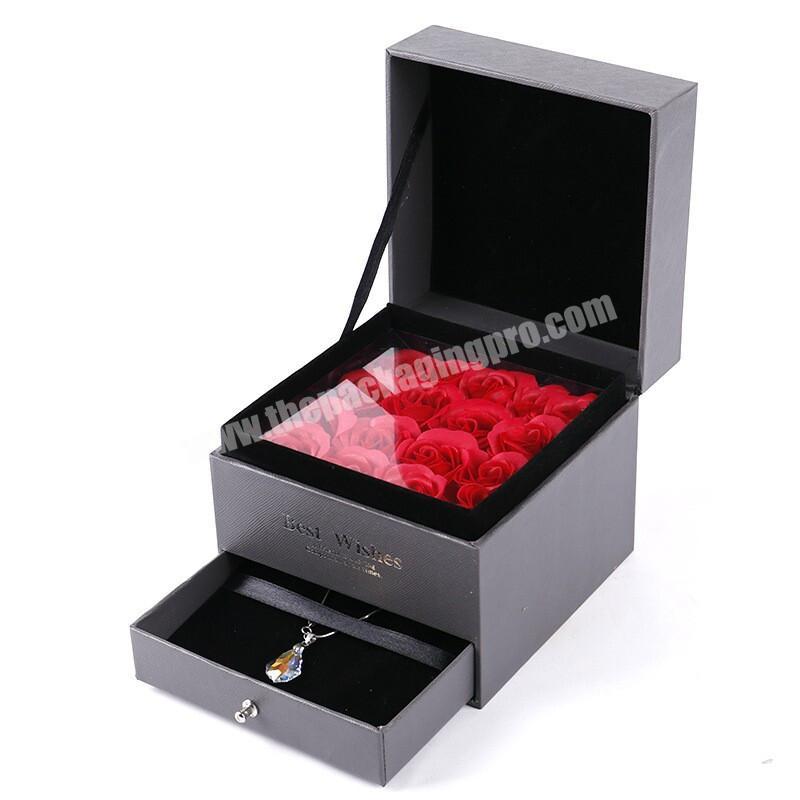 Wholesale Hot sale Elegant Rigid Fancy Filp-open Jewellery Lipstick Cardboard Packing Box with Drawer