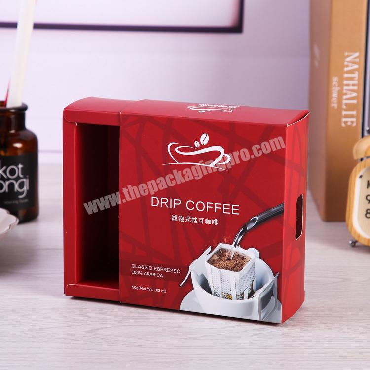 Wholesale Hot Sale Small Square Kraft Packing Slide Drawer Coffee Capsule Tea Capsule Packaging Box