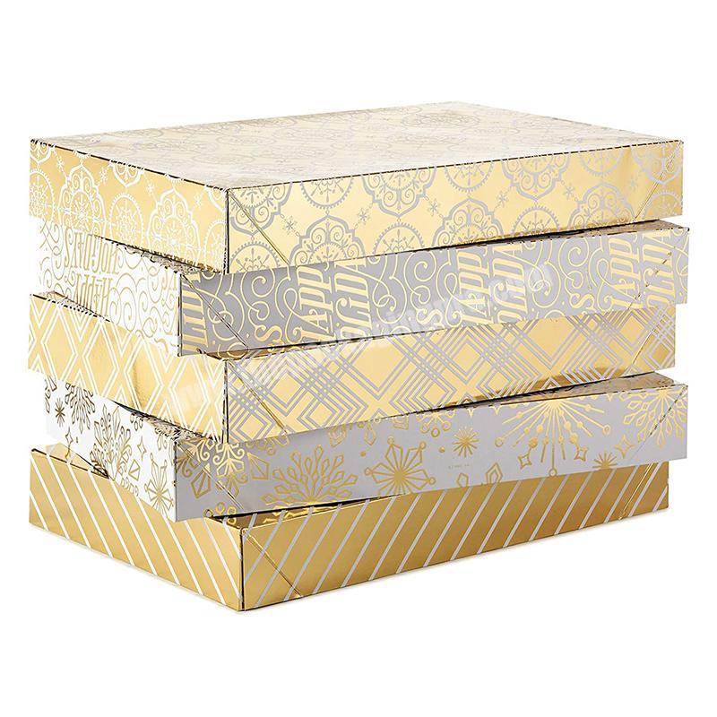 Wholesale in stock cardboard paper gift boxes high grade foldable luxury gift packaging box