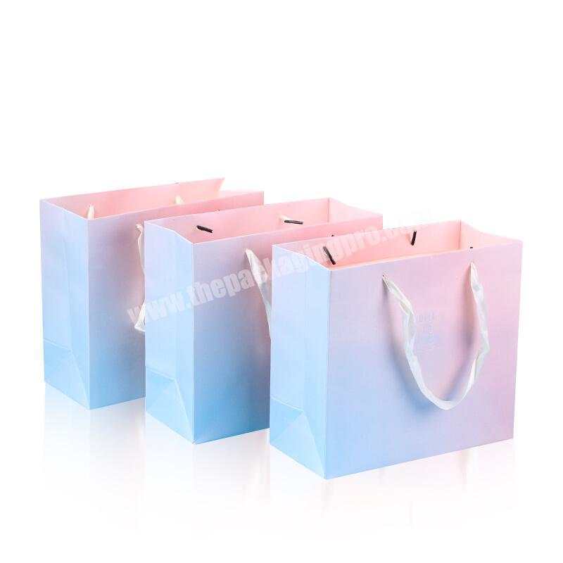 Wholesale India Price China Quality Romantic Color Gift Paper Carton Shopping Bags With Rope