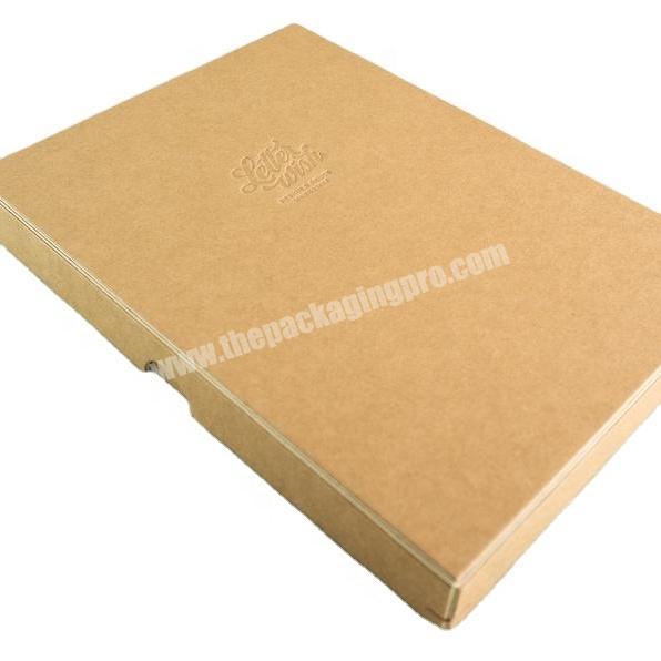 Wholesale individually embossed photo gift boxes kraft paper white core