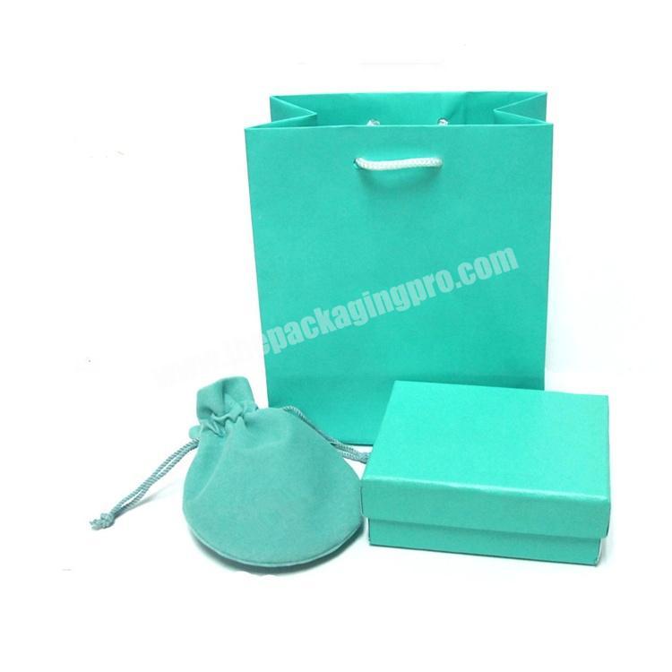 Wholesale Jewelry Blue Gift Boxes Pouches Bags Set Jewellery Packaging Gift Box
