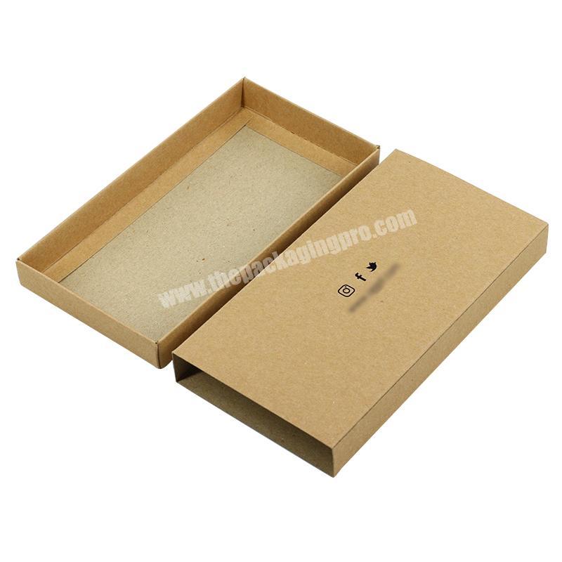 Wholesale kraft paper box for phone case with custom logo drawer foldable paper box