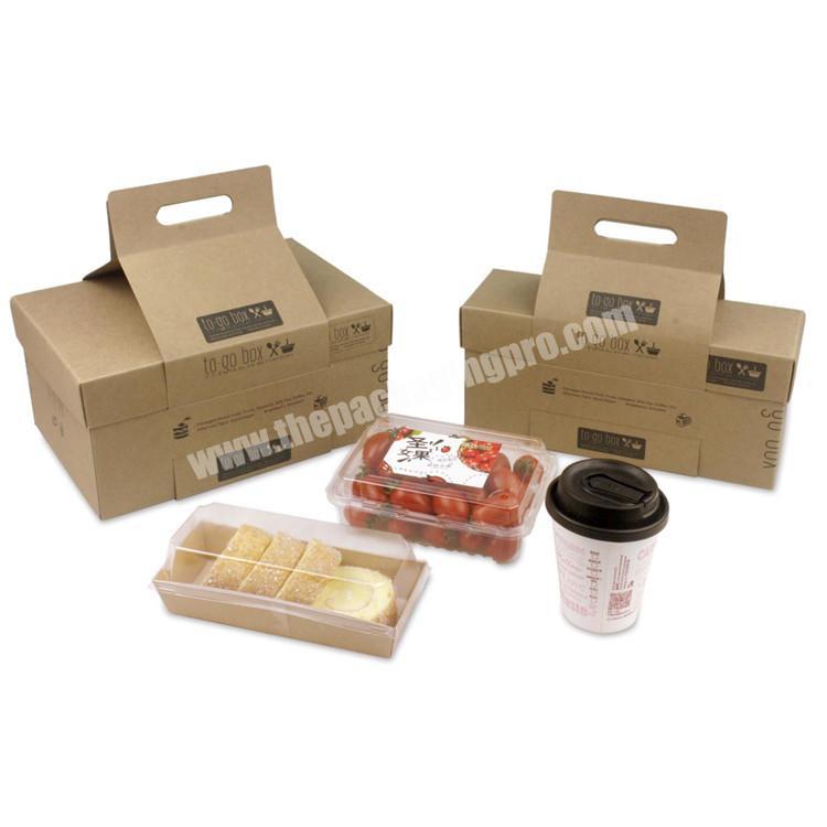 Wholesale Kraft Paper To-Go Packaging Small Size Box For Coffee or Burger