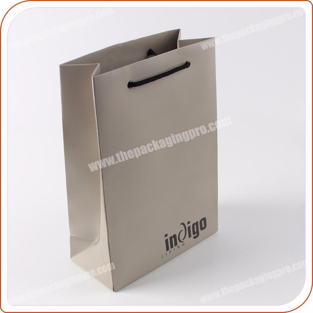 Wholesale lamination grey gift paper bag coated paper bag