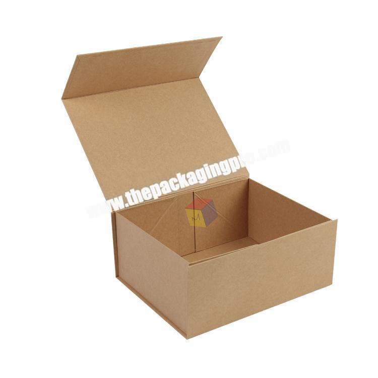 wholesale large brown kraft paper magnet box packaging for clothing
