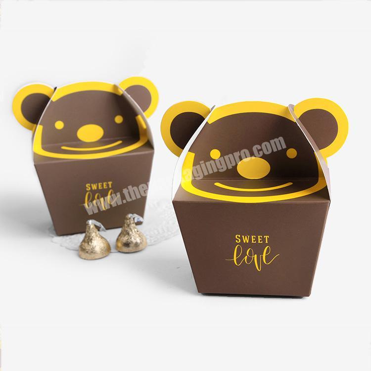 Wholesale Low Price Cute Special Design Bear Shape Small Cake  Candy  Cookies  Biscuit  Chocolate Packing Box for Kids