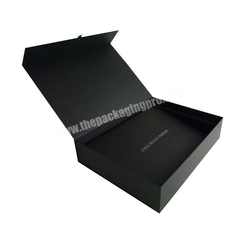 Wholesale luxury black card board paper rigid magnetic gift box