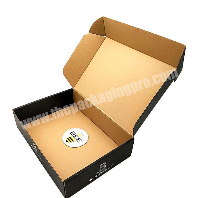 Wholesale luxury clothing box packaging hot selling shoes high quality black corrugated recycle paper mailer