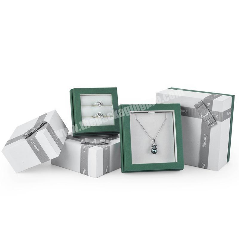 Wholesale luxury custom cardboard gift box ribbon jewelry storage set box