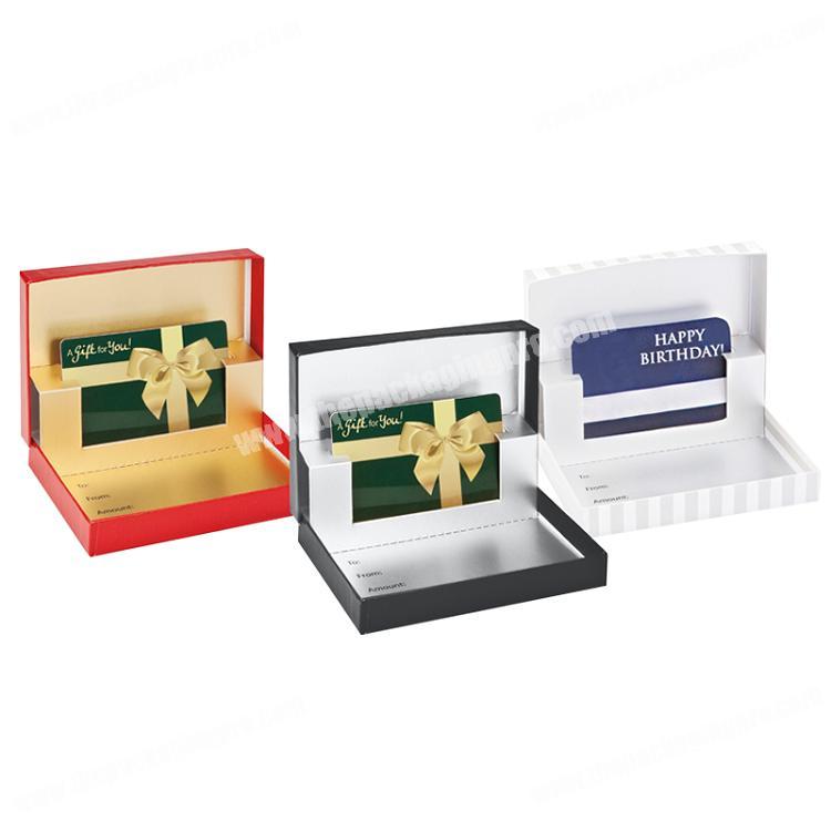 Wholesale luxury custom fashion design cardboard credit card holder paper gift card packaging box
