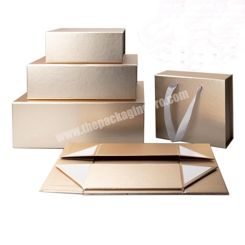 Wholesale Luxury Custom Gold Printing Box Magnetic Foldable Giftbox Packaging