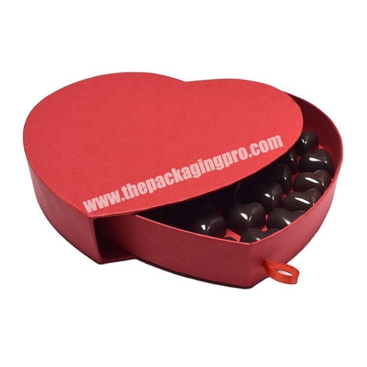 Wholesale Luxury Custom Logo Printed Heart Shaped Drawer Festival Gift Handmade Chocolate Packaging Box