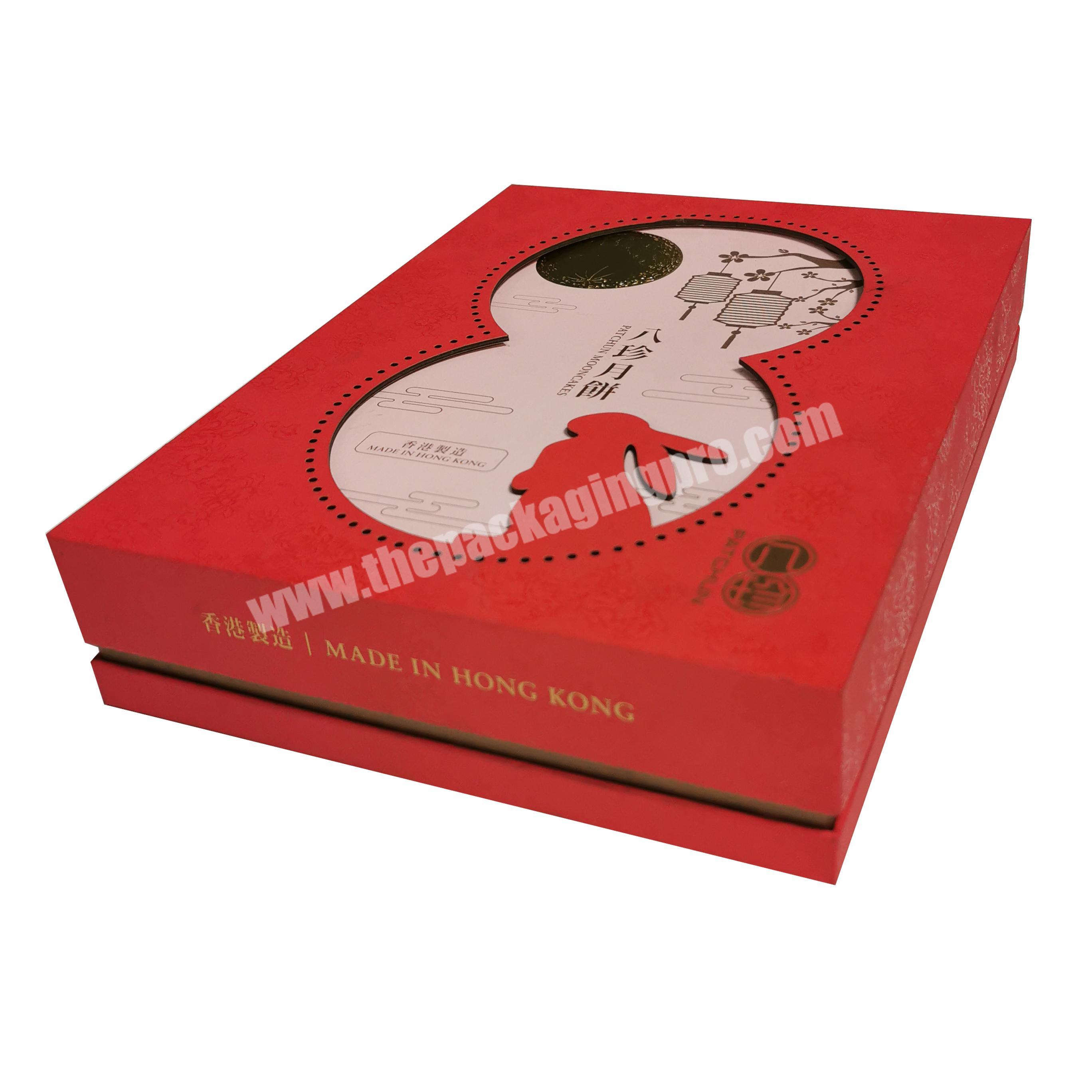 Wholesale Luxury Custom Red Rigid Shoulder Mooncake Packaging Boxes